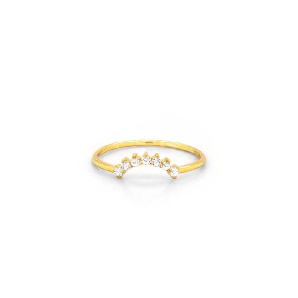 NWT Caitlyn Ring // 14kt Gold Vermeil + CZ (Size 7)